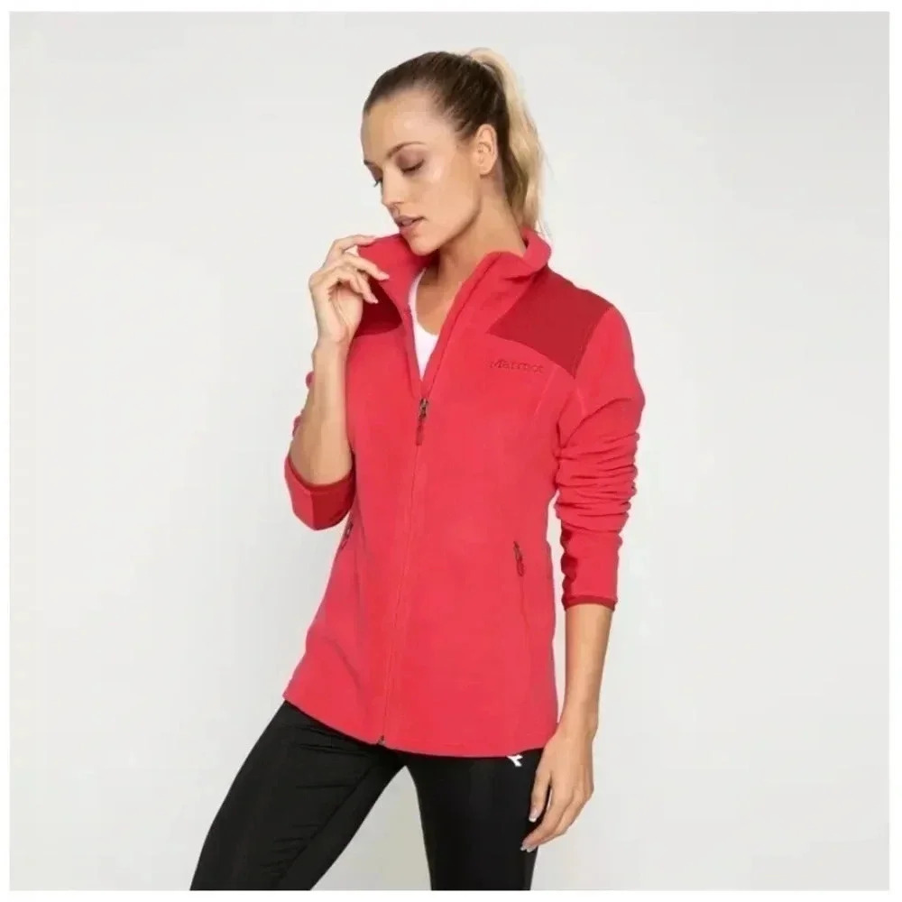 Marmot Disco Pink/Sienna Red Polartec Flashpoint Zip-Up Fleece Jacket Size M